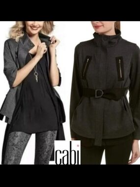 CAbi 3184 Love Carol Flight Moto Mesh Back Jacket Sz Large Like New